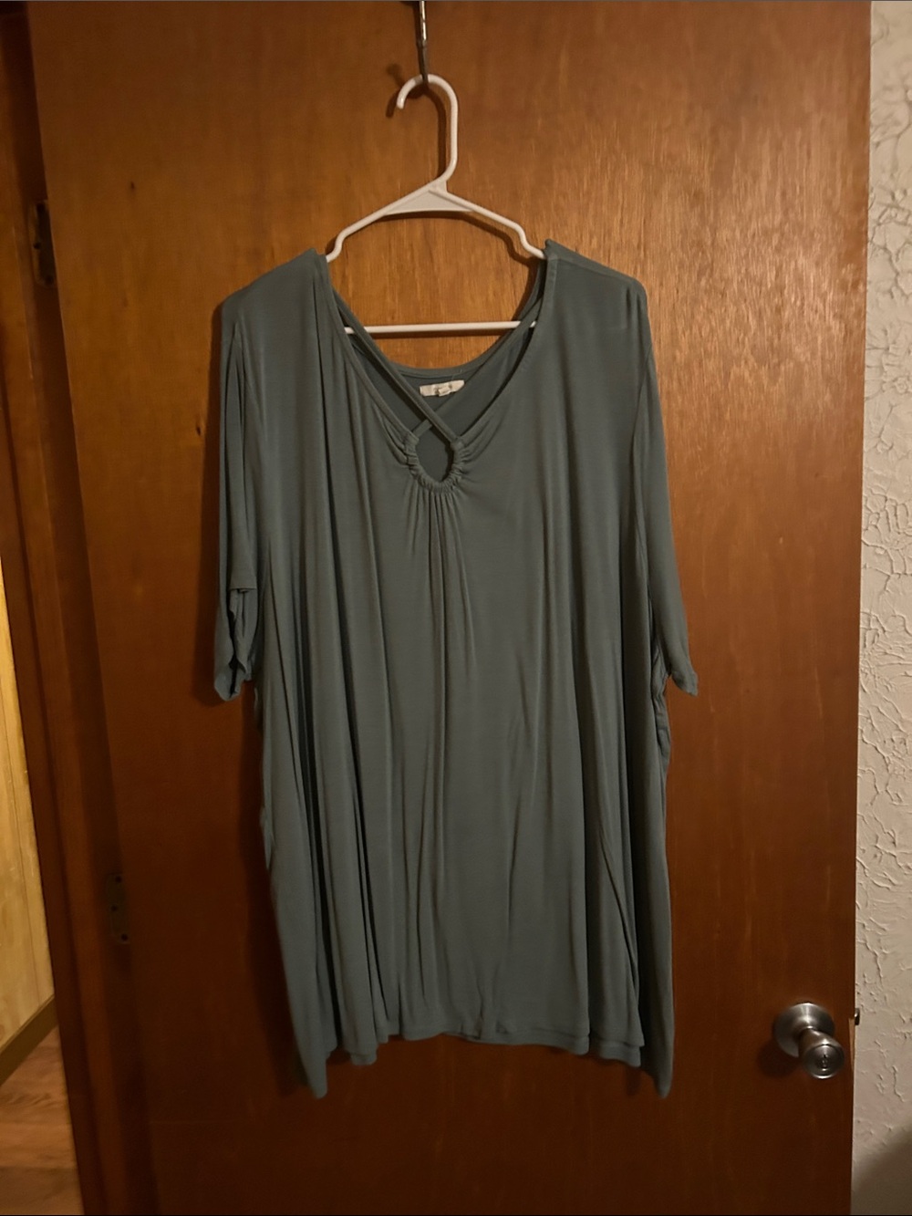 Maurices Slate Green Keyhole Tunic Top